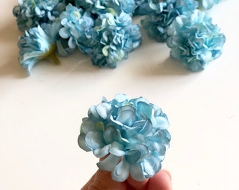 10 pcs Blue Hydrangea, Artificial Flowers Heads, Silk Flowers, Wedding Flowers, Supplies, Fake Hydrangea, Faux Hydrangeas, Home Decoration