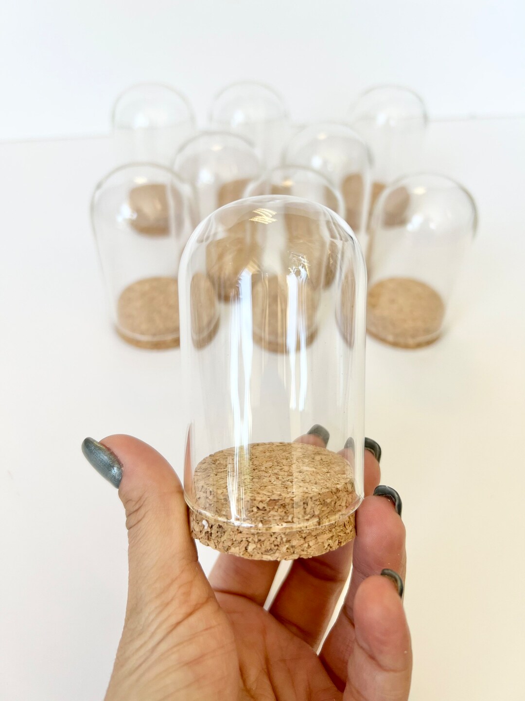 Big Dome Glass Jar, 80x50mm, Dome Jar, Cloche Dome, Cork, Glass Jar