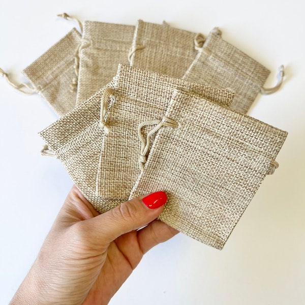 12pcs Burlap Bags, Favors Bag, Gift Bags, Burlap Bags with Drawstring Gift Bags, Jewelry Pouches, Rustic Wedding Jute Bag, Wedding Favor Bag