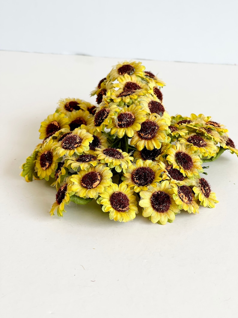Silk Sunflowers Silk Flowers Polyester Sunflowers Fabric Etsy