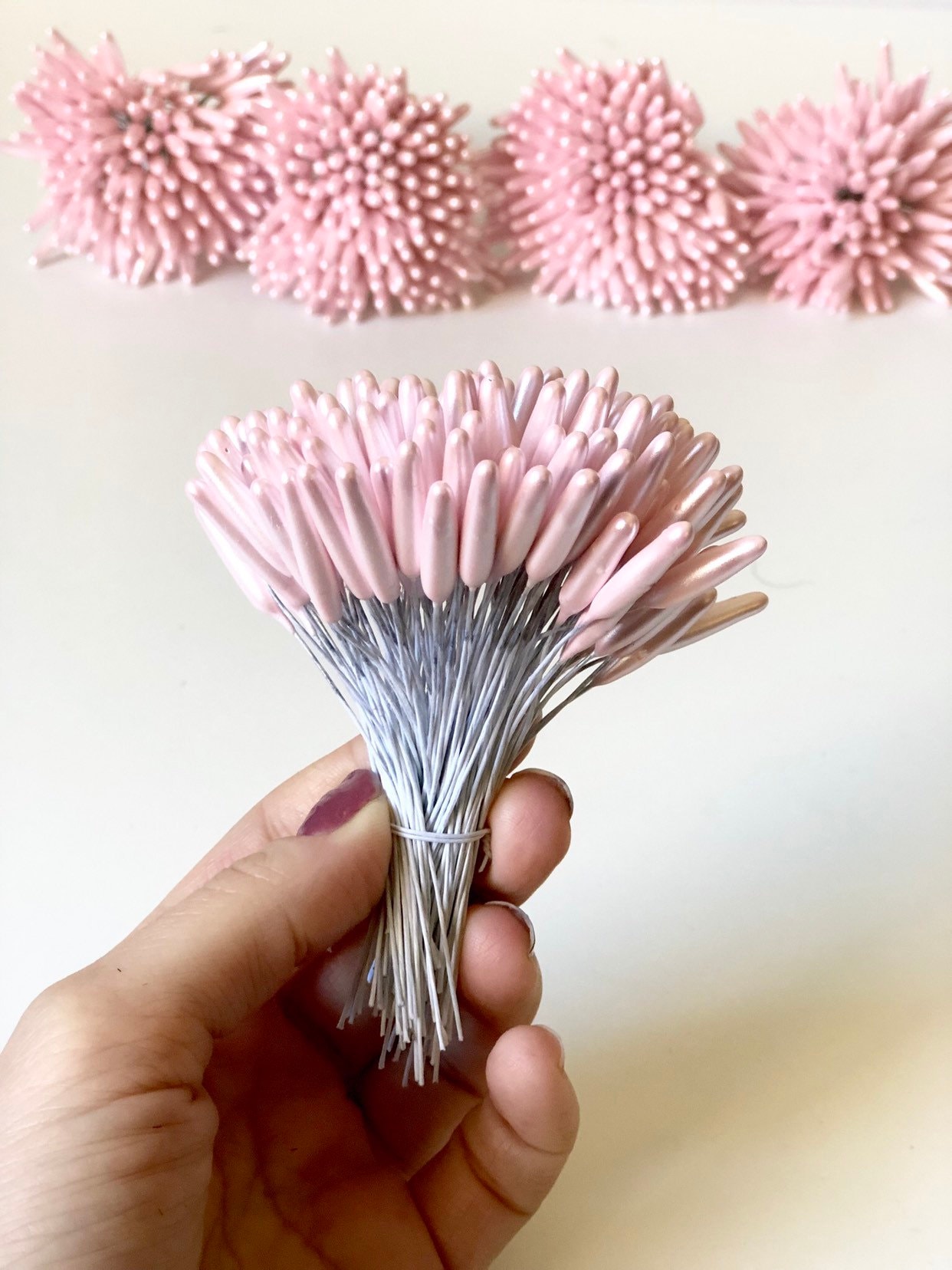 Artificial Flower Making Stamen Large White Tip Flower Etsy