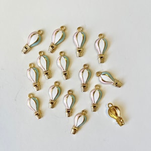 10 pcs Hot Air Balloon, Hot Air Balloon Charms, Hot Air Balloon Pendants, Jewelry Supplies, Small Hot Air Balloon Charms, Balloon charms