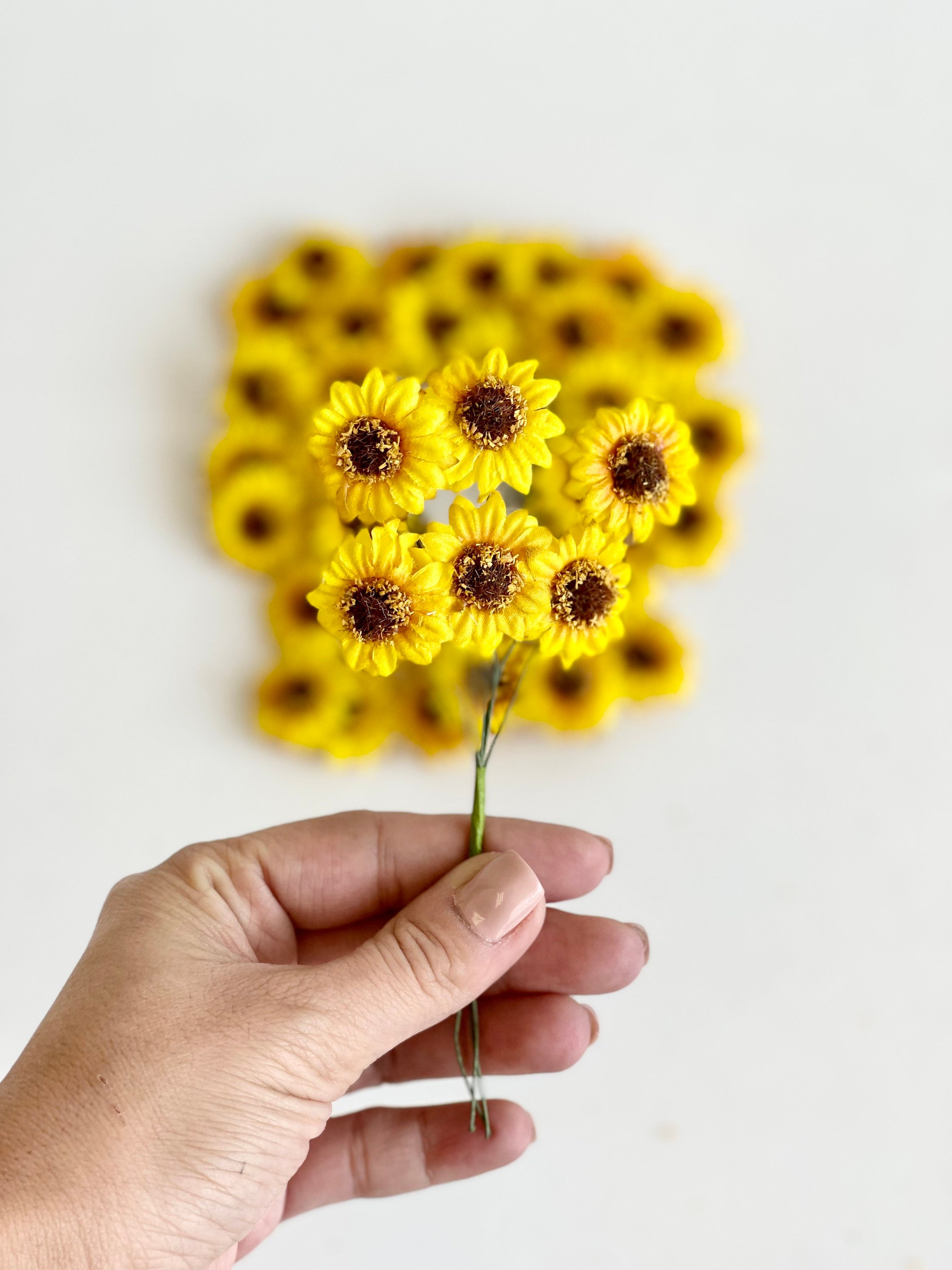 Silk Sunflowers Silk Flowers Polyester Sunflowers Fabric Etsy