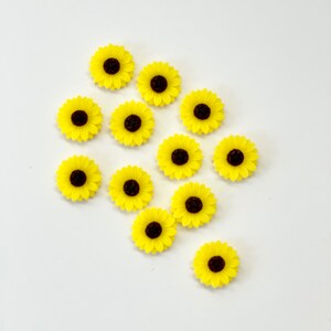 15mm Resin Sunflower, Home Decor, Rustic, Kawaii Miniature, Sunflower ...