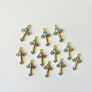 10 pcs Mini Cross, Tiny Cross, Cross Charms, Mini Cross Charm, Mini Cross Pendants, Jewelry Supplies, Vintage Cross, Small Cross, Baptism