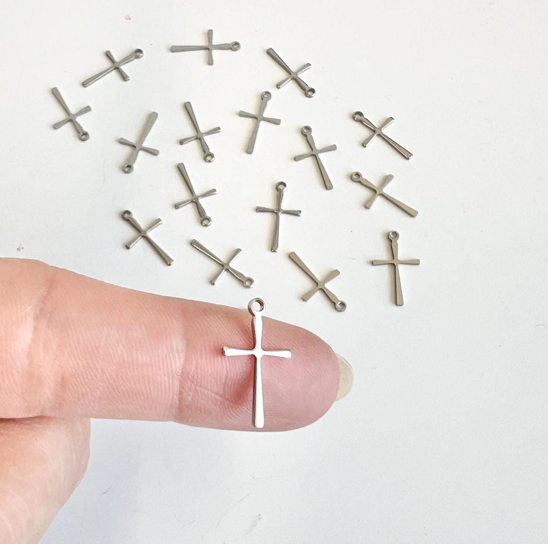 10 Pcs Mini Cross, Tiny Cross, Cross Charms, Mini Cross Charm, Mini ...