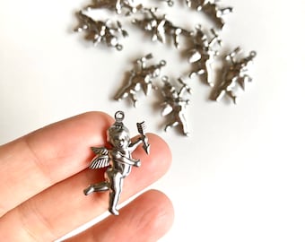 10 Stück Engel Charms, Heiligenschein Charms, Engel Anhänger, viktorianische Engel, Engel Charms, Silber Engel, Engel Anhänger, Fundstücke, Engel Geschenke