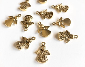 10pcs Angel Charms, Halo Charms, Angel Pendants, Victorian Angels, Angel Charms ,Antique Golden Angel, Angel Pendants, Findings, Angel Gifts