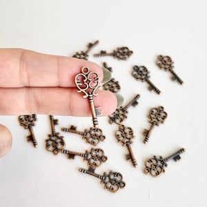 10 pcs Mini Key, Tiny Key, Charms Antique Bronze, Mini Keys Charm, Bronze Key, Mini Key Pendants, Jewelry Supplies, Vintage Key, Small Key