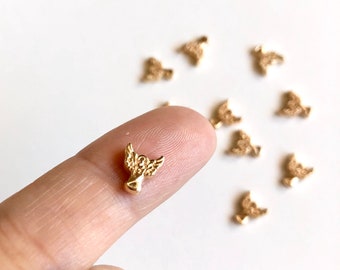 10 Stück Engel Charms, Halo Charms, Engel Anhänger, Antique Gold Charms, kleine Engel Charms, Engel Flügel Charms, Engel Anhänger, Zubehör