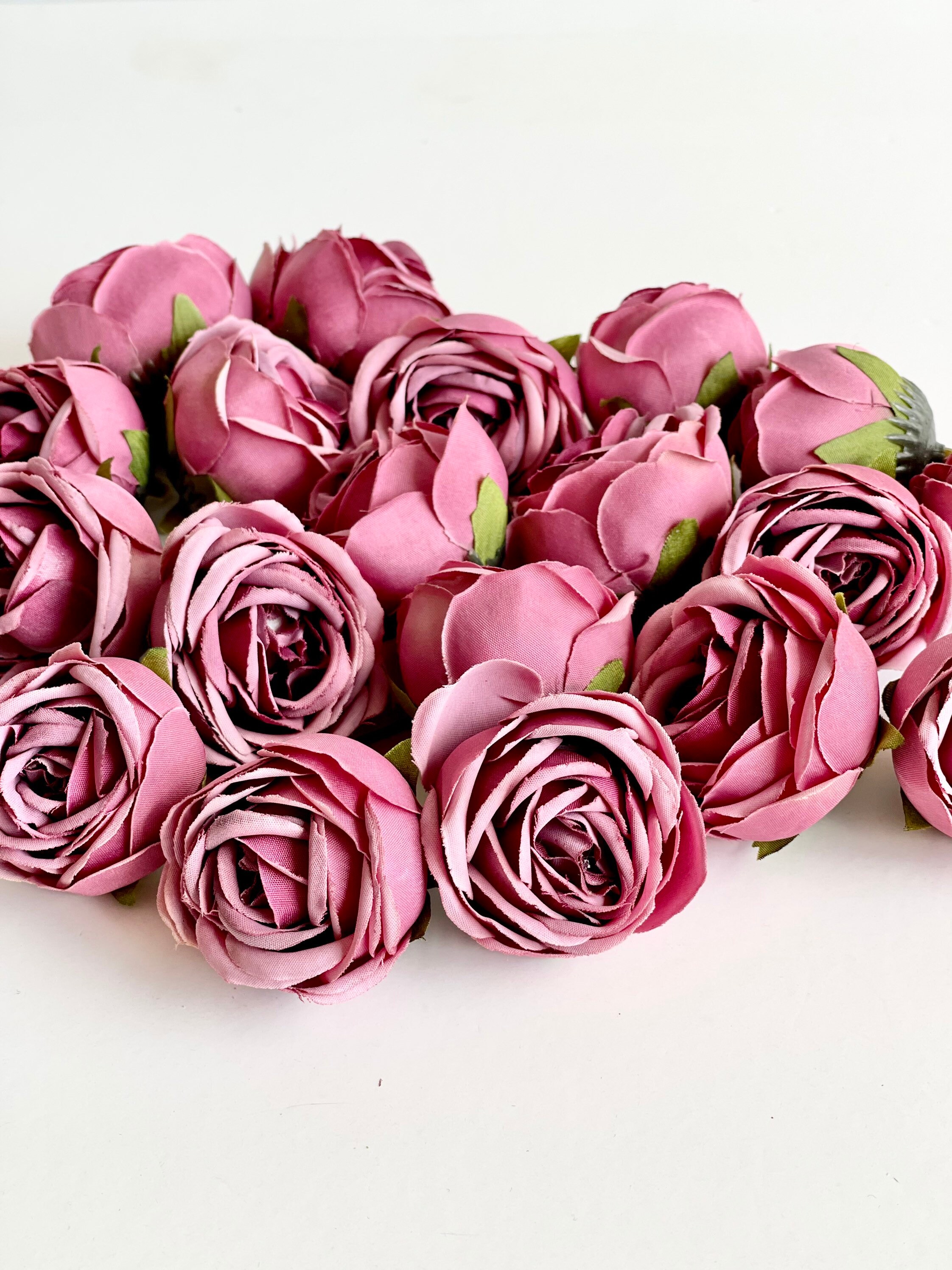 10 Pcs Mauve Roses Heads, Artificial Flowers, Silk Flowers, Wedding ...
