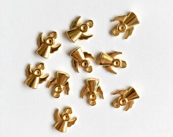 10 Stück Engel Charms, Heiligenschein Charms, Engel Anhänger, Antik Gold Charms, Kleine Engel Charms, Engel Flügel Charms, Engel Anhänger, Fundstücke