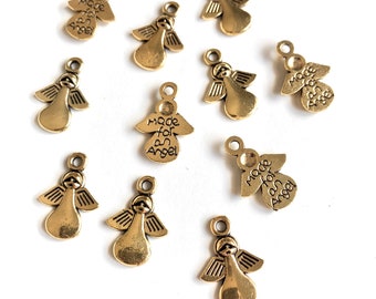 10pcs Angel Charms, Halo Charms, Angel Pendants, Victorian Angels, Angel Charms ,Antique Golden Angel, Angel Pendants, Findings, Angel Gifts
