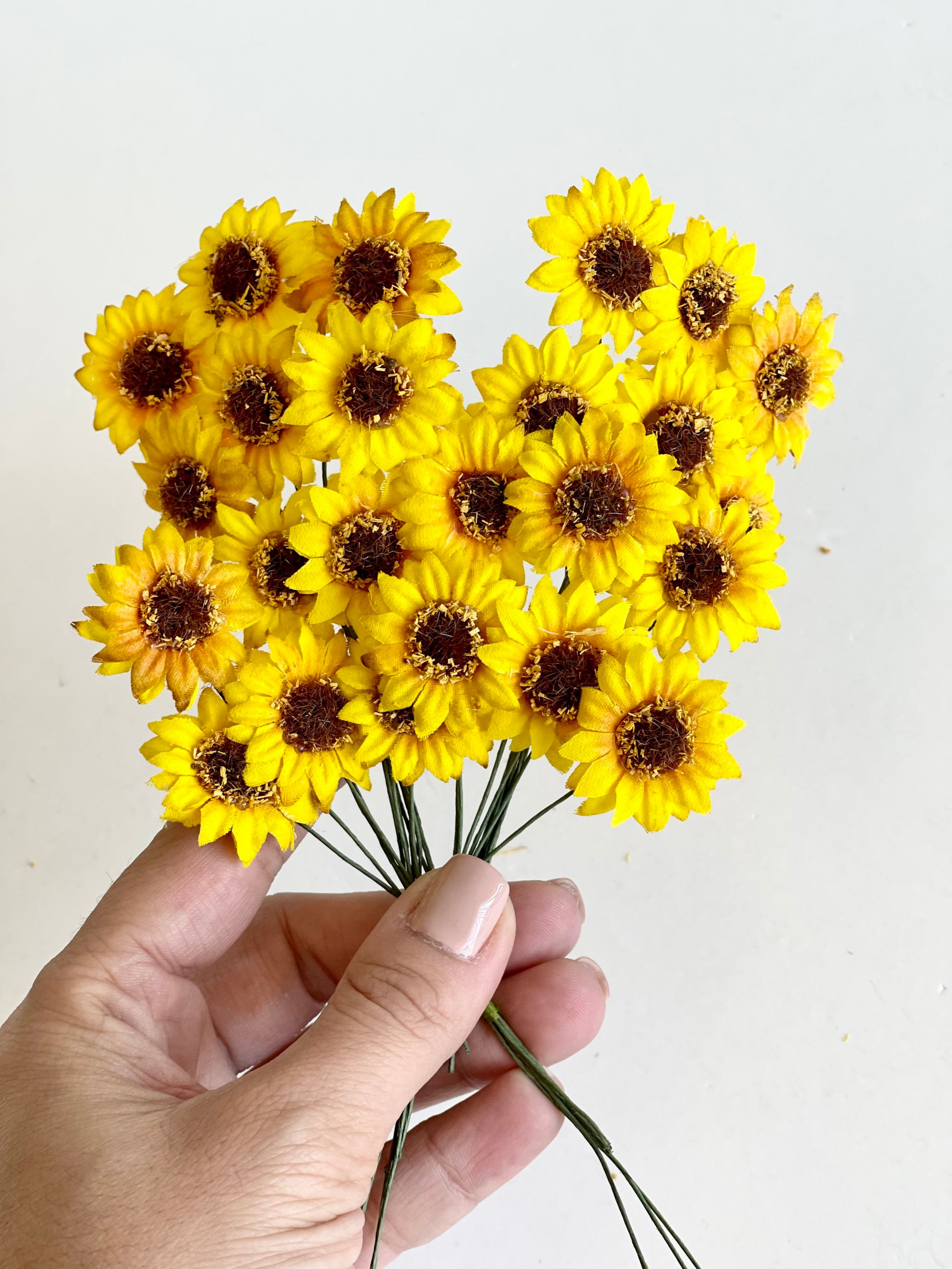Silk Sunflowers Silk Flowers Polyester Sunflowers Fabric Etsy