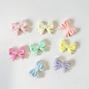 5 pcs Mix colors Flocky Bowknot Resin Beads, Flocky Acrylic Resin Beads, Bows, Flocky Plastic Beads, Bows Resin Beads, Bows Pendant, Bowknot