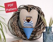 Seemann maritime Kreuzstichvorlagen, PDF pattern, Kreuzstich Sommer, Sticken, gezählter Kreuzstich, moderne Kreuzstichmuster