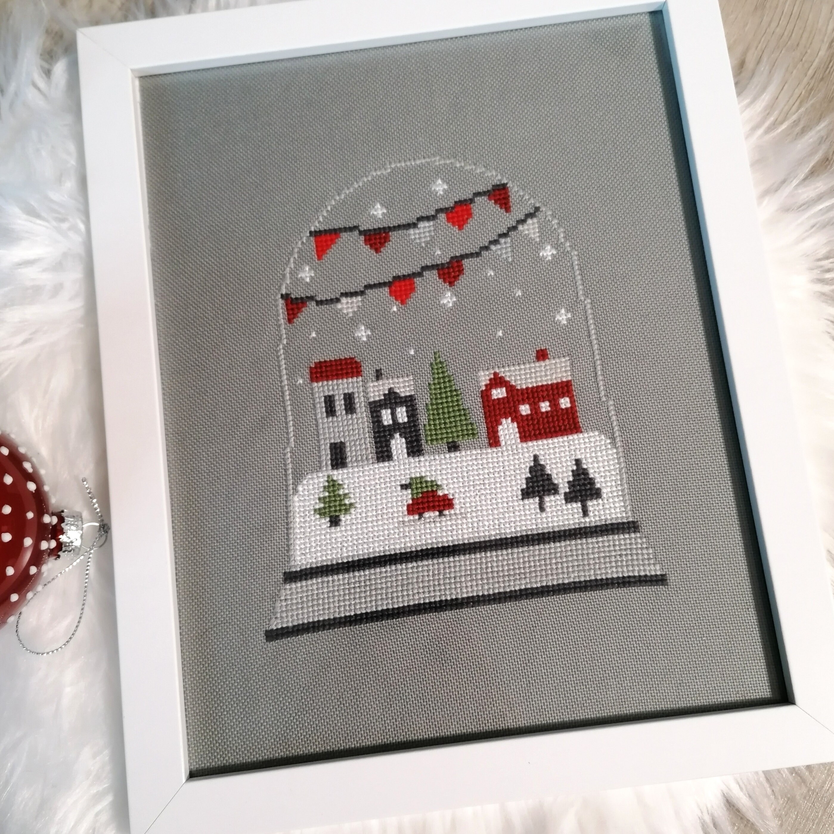 Snow Globe Cross Stitch Template Pattern - Etsy