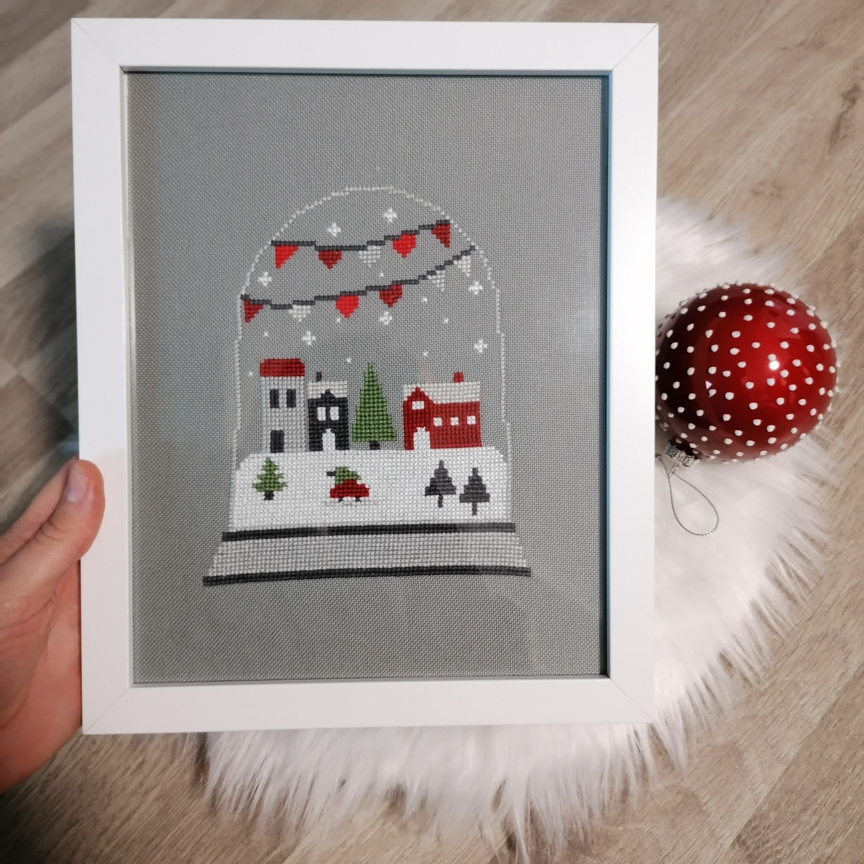 Snow Globe Cross Stitch Template Pattern - Etsy