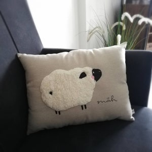 Decorative cushion sheep wool image 1