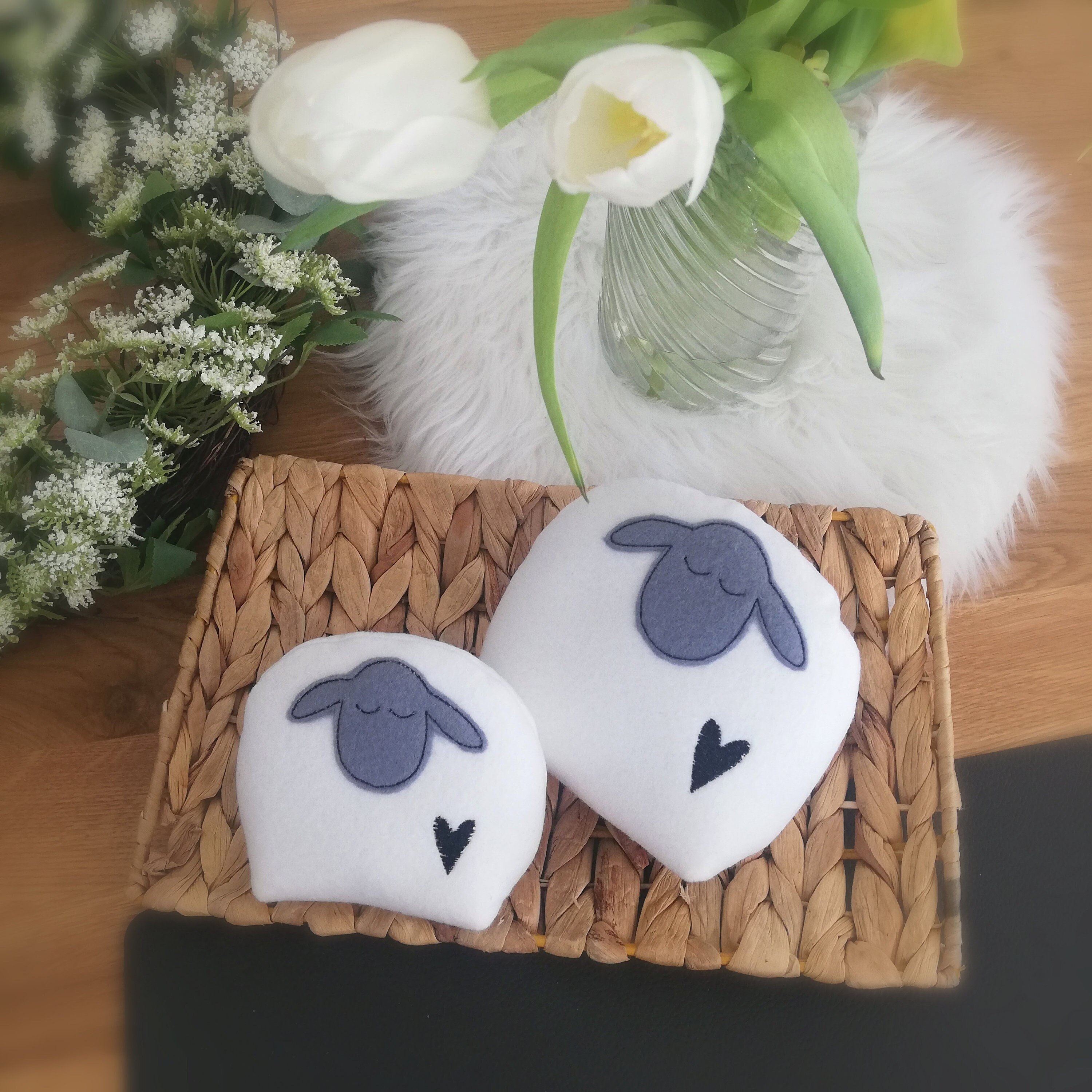 Decoratieve schapen set van 2, paasdecoratie schapen, kleine paascadeautjes, lentedecoratie, cadeau schapen