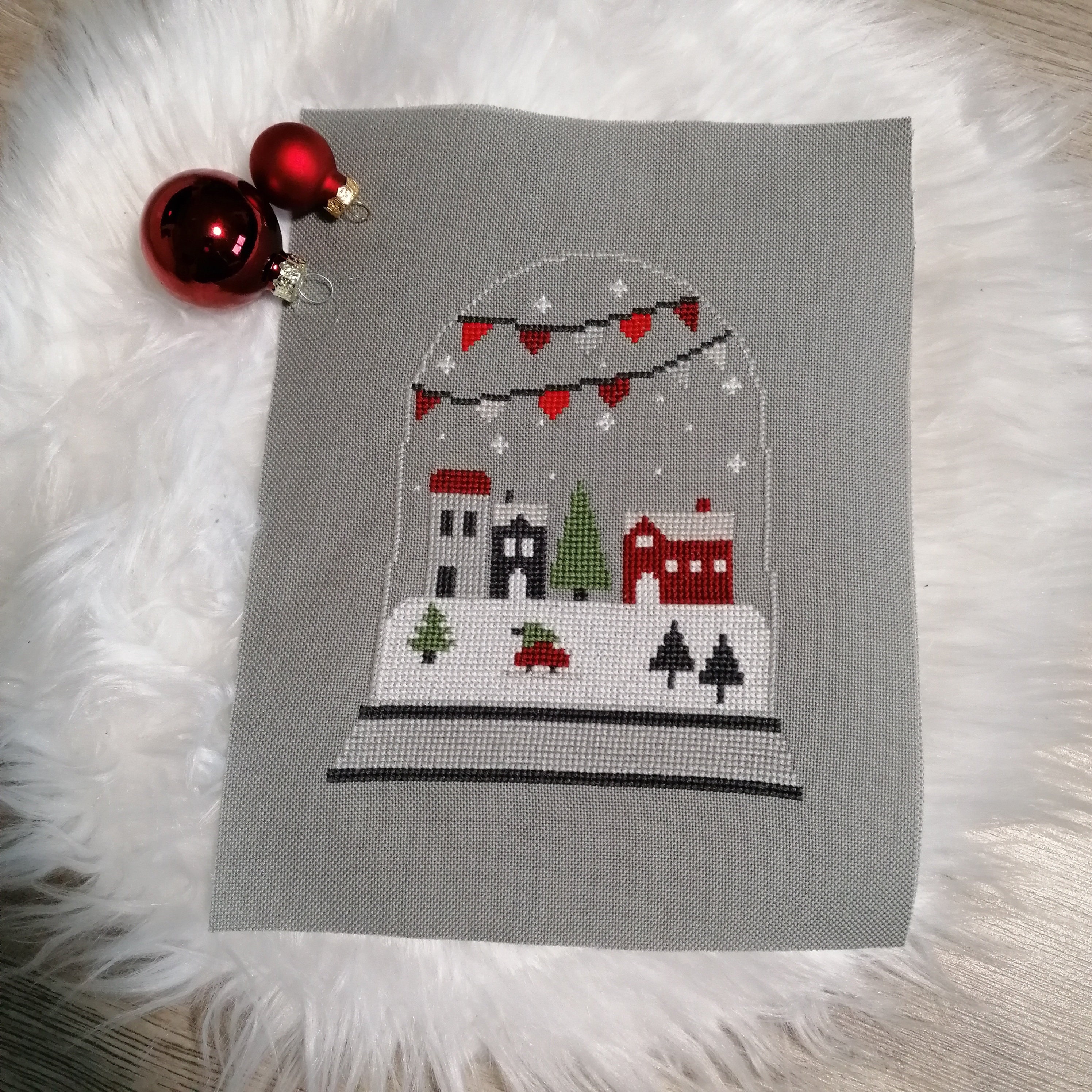 Snow Globe Cross Stitch Template Pattern - Etsy