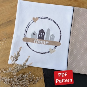 Home House Row Cross Stitch Pattern, PDF pattern, Cross Stitch at Home, Embroidery, Counted Cross Stitch, Modern Cross Stitch Patterns