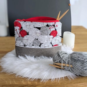 Handarbeitstasche für Wolle, Tasche für Stricksachen, Aufbewahrung Strickutensilien, Strickzubehör, Geschenke für Strickfans