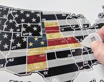 US Flag Scratch Off Map: United States Travel Tracker (8x10)