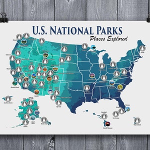 CLEARANCE National Park Scratch Off Map 12x18 National Park Travel Poster National Park Print National Park Bucket List Hiking Gift image 5