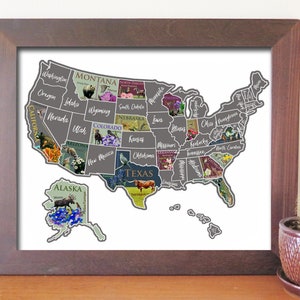 USA scratch off map United States poster Travel educational map Etsy sales tracker Bucket List poster, Places traveled, Scratch off image 6