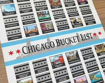Chicago Bucket List; Chicago Scratch Off Poster; Chicago Housewarming Gift; Chicago Travel Map; The Windy City; Illinois; Chicago Art