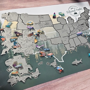 63 affiche du parc national à gratter, 50 États à gratter, cadeau du parc national, carte Bucket List Tracker, carte de voyage, carte des États-Unis