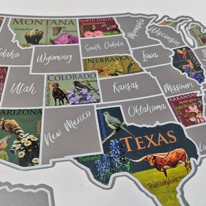 USA scratch off map United States poster Travel educational map Etsy sales tracker Bucket List poster, Places traveled, Scratch off image 1