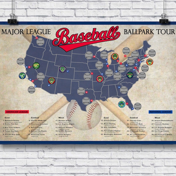 Baseball Baseball Stadium Scratch Off Etsy