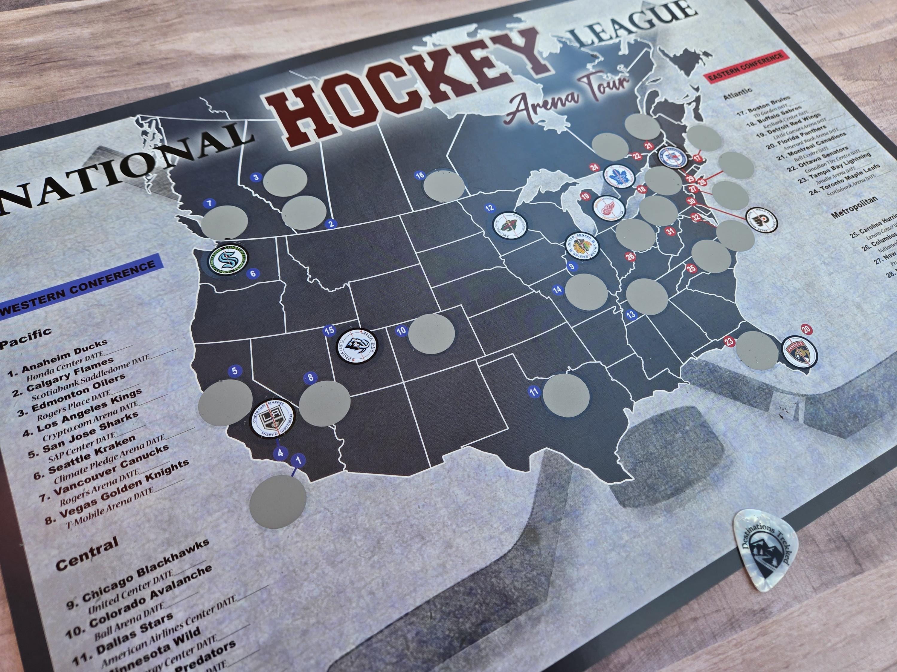 Pro Hockey Arena Scratch off Map: NHL Fan Gift, Hockey Bucket List (12x18in  Poster) - Etsy