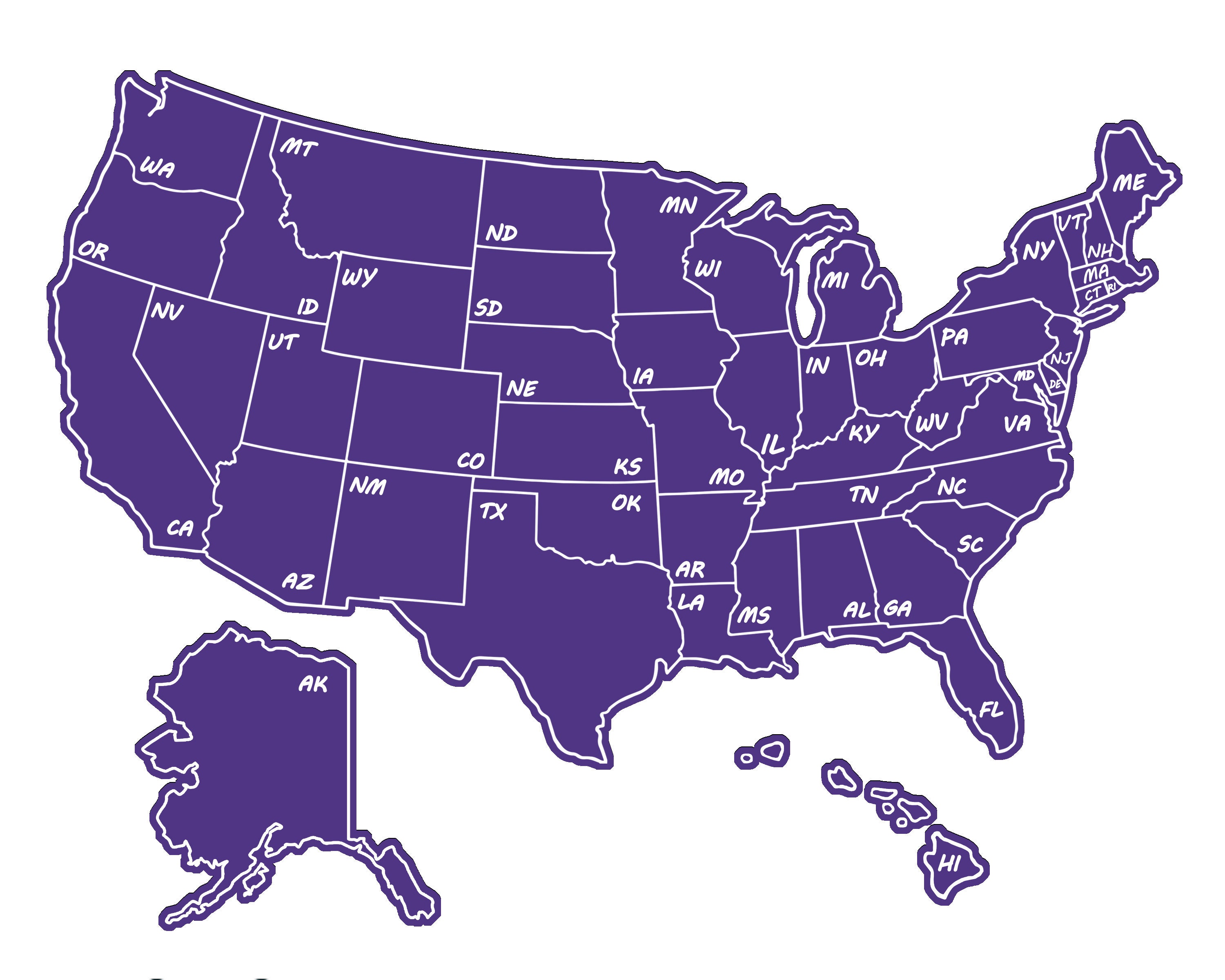 CLEARANCE! Small Galaxy Scratch Off U.S. Map; United States Scratch-off Travel Poster Tracker; 8x10 for Camper/RV/Desk size.