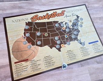 Scratch Off Basketball Arena Tour Map: Pro Basketball Fan Decor Gift, Sports Bucket List