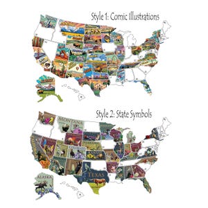 RV Sticker Travel Map, 50 U.S. States Places Traveled, Camper Decor, Outdoor Weatherproof Vinyl Decal, Bucket List afbeelding 2