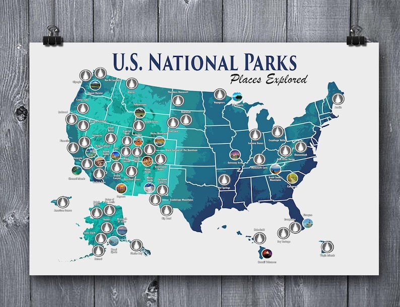 CLEARANCE National Park Scratch Off Map 12x18 National Park Travel Poster National Park Print National Park Bucket List Hiking Gift image 5