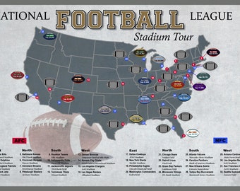 Pro Football Stadium Scratch off Map Football Stadium Bucket 