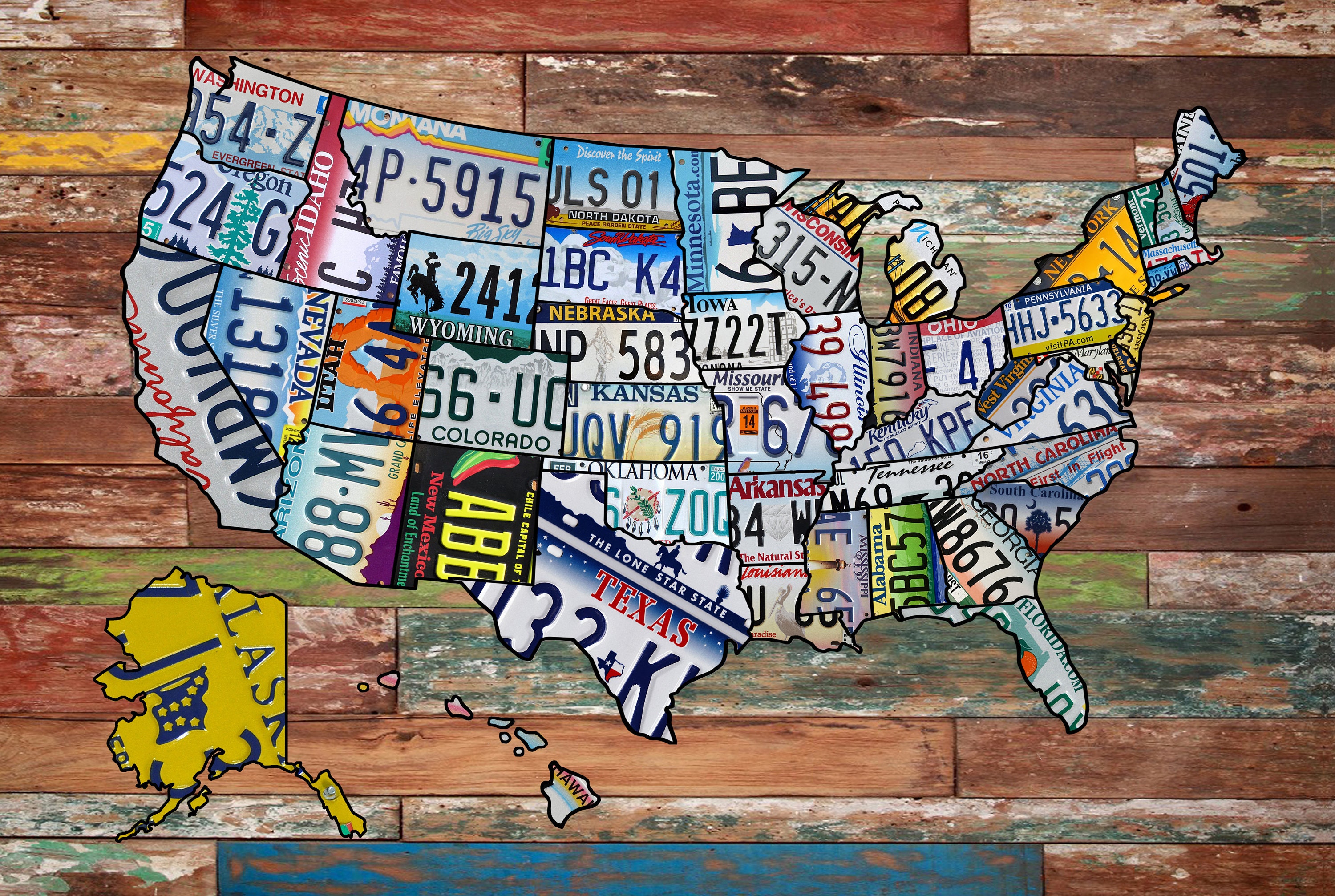 License Plate Scratch off Map United States Scratchoff Etsy