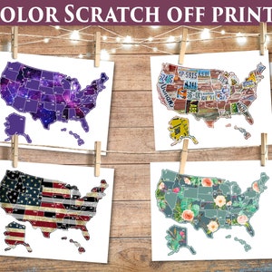 CLEARANCE! Mini US Scratch Off Maps; Scratch-Off United States Travel Poster; 8x10 for Camper/RV; Small Travel Map; Sales Tracker map