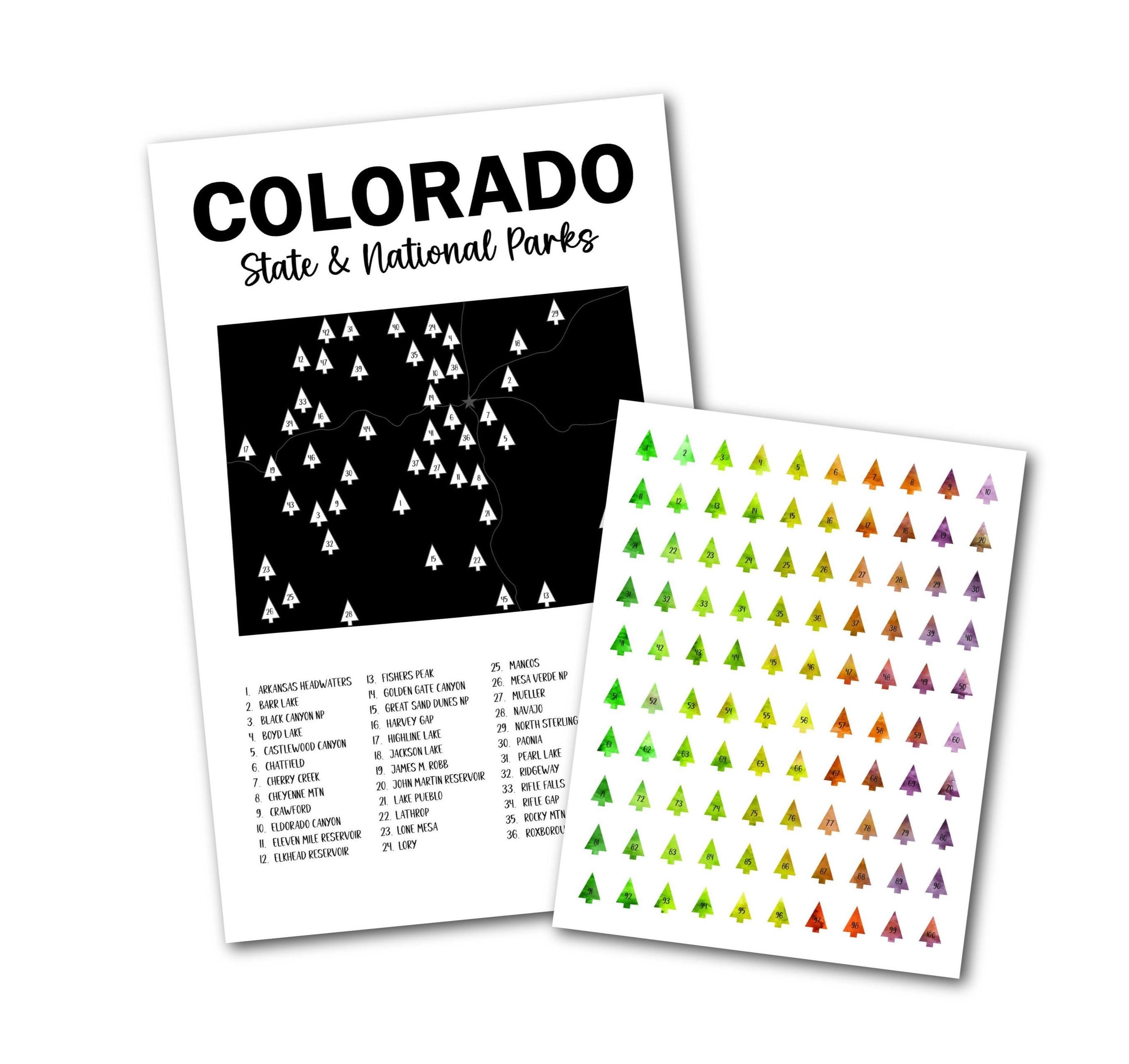 Colorado State Parks Sticker Map, Track Your Travel, Bucket List Gift ...