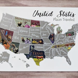 USA Scratch Off Map State Symbols map United States Poster Educational travel scratch off poster Places Traveled Map Scratch off poster image 7