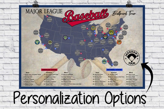 Major League Ballparks Scratch Off Chart