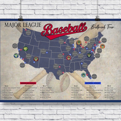 Football Stadium Map NFL Stadium Checklist Football Sports Etsy