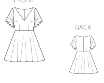 Assembly Line / Printed Sewing Pattern / V-neck Dress - Etsy