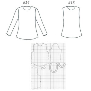 Basic Sewing Pattern for Dress, Shirt, Skirt, Shorts, V-neck Dress ...