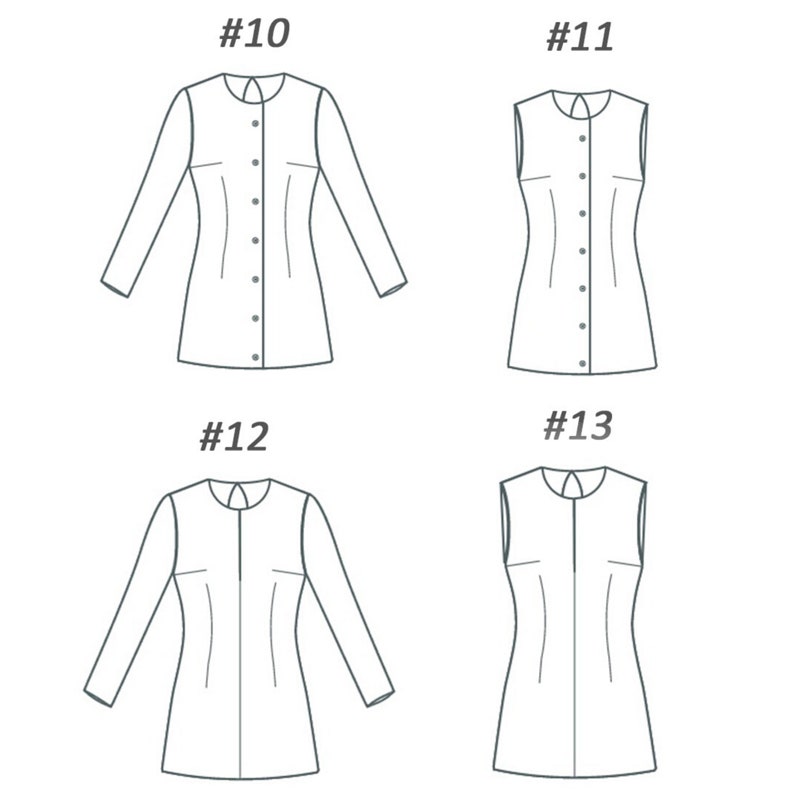 Basic Sewing Pattern for Dress Shirt Skirt Shorts Vneck Etsy Canada