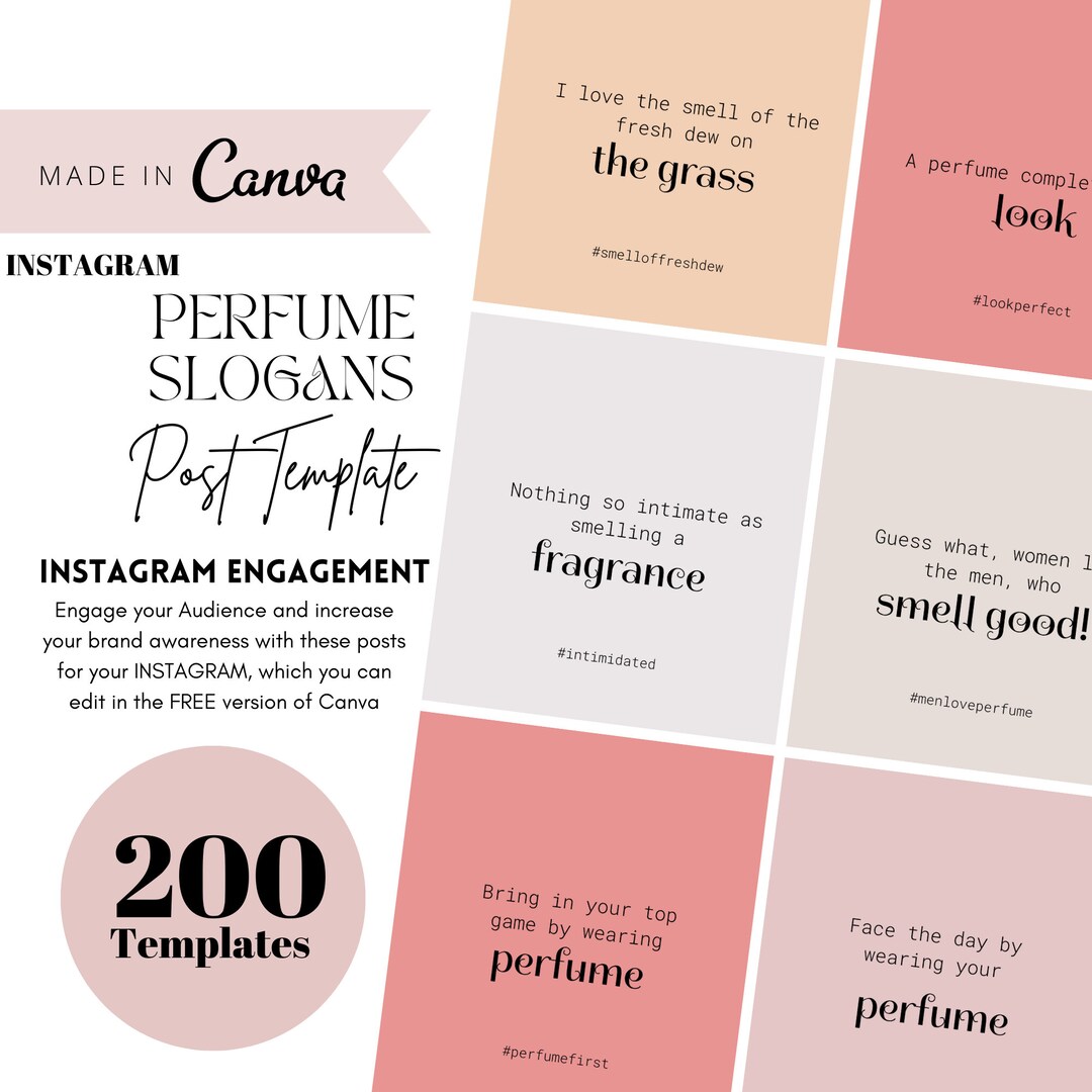 200 Instagram Slogan Template Editable Perfume Business Quotes